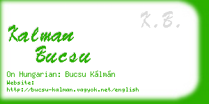 kalman bucsu business card